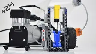$24 LEGO Pneumatic Engine Air Supply Setup - 12v Air Compressor and DIY Air Tanks