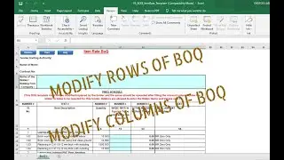 Add/Delete Rows and Columns in BOQ| E-tendering