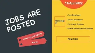 Job Openings 11/Apr/2022 | Job Openings