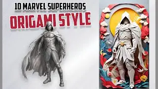 10 Marvel Superheroes Art of Origami Paper Fold Style