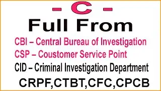 Current Affairs General Knowledge | Full From C Common Abbreviations | Online School Examination
