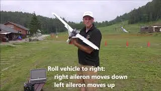 Plane preflight control surface check for V-Tail