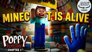 360° VR - Noob (Minecraft) as Huggy Wuggy | Poppy Playtime - Chapter 1 | 8K, HDR
