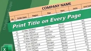 How to print title on every page of spreadsheet in Excel