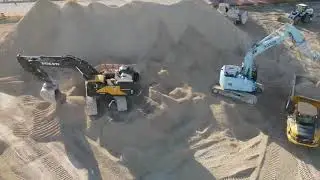 Container yard expansion time-lapse