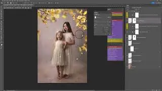 How to add colored flower branch overlays in Photoshop, and change the color to match your image