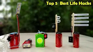 Top 5 Best Life Hacks for 9v battery - Awesome Life Hacks - Creative Ideas - New Inventions