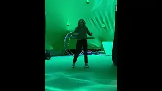 Brec bassinger plays the hula hoop on set Stargirl season 3 