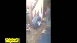 Exploding Tire Trick win Tire fill up with gas