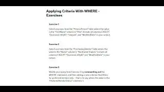 18.  Applying Criteria With WHERE Exercises | Full Course SQL for Data Analysis | 2023