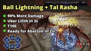 New Perfected Ball Lightning w/ the New Tal Rasha Ring - Diablo 4 S2
