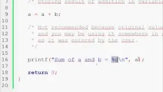 C program adding two numbers with differents method - Learn C Programming P4
