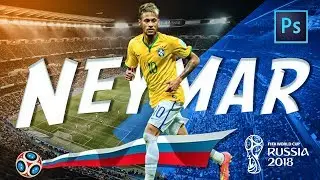 Neymar's Artwork Design | Sports  Player Poster Design In Photoshop CC.| FIFA 2018⚽