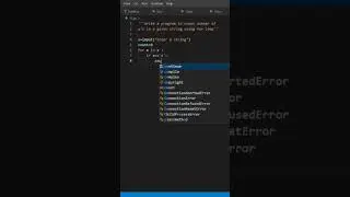 A python program to count 'a' in a given string using for loop