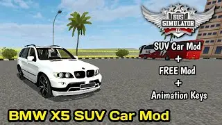 MOD BUSSID | BMW X5 Car Mod in Bus Simulator Indonesia || BUSSID v3.3.2 | Reviewing the car Features