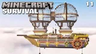 Building a Giant Steampunk Ship! - Survival Minecraft