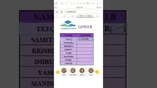 Lower Function in Excel 