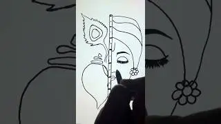 Easy Drawing Krishna 💫 || Janmashtami Special || #shorts