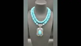 Длинный сотуар из натуральных голубых камней турквенит тонированный под бирюзу.