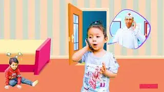 Five little monkeys jumping on the bed - nursery rhyme for kids with Sami and Lujain