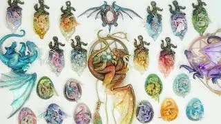 Dragons & Dreams - Polymer Clay Fimo Creations Pendants - Umarts Channel UP - 4K video
