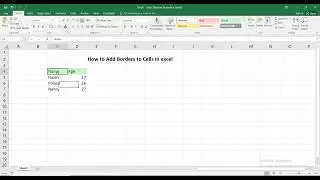 How to Add Borders to Cells in excel