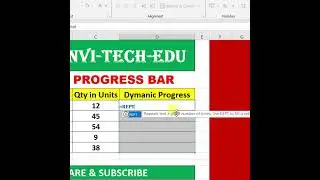 Excel for beginners | Dynamic Progress Bar #excel #exceltech #excelworld #exceltips #shorts #short
