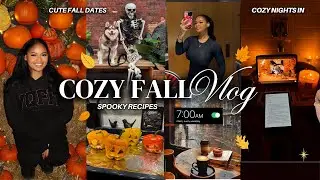 🍂 FALL VLOG: Cozy dates, spooky recipes, Workouts, shopping, ipad games + more