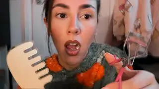 ASMR- Spit painting and gum chewing with measuring🍬 (Custom for Maisie!💛) 