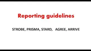 Reporting guidelines