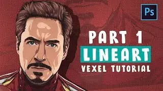 [ Photoshop Tutorial ] Vector / Vexel Art [PART 1 - LINEART ] (IRONMAN)