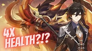CAN ZHONGLI SOLO AZHDAHA WITH 4X HEALTH?? | Genshin Impact Co-Op Adventures 3.4