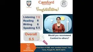 Students' review  @Camsted  congratulates Sandeep kaur for getting  6.5 band score in IELTS.