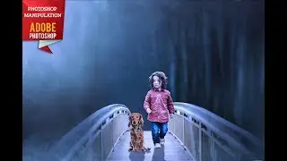 Photoshop manipulation |  little girl with dog