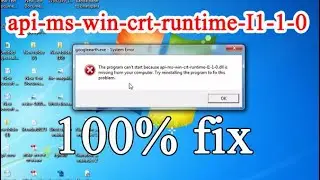 How To Fix api-ms-win-crt-runtime-I1-1-0.dll is missing || in Hindi 2022