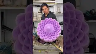 Cleaning the cotton candy machine and making purple cotton candy