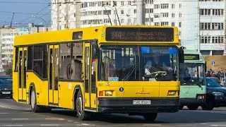 МИНСК (Беларусь) | Поездка на Автобусе; МАЗ-103.065; гос. АЕ 3749-7; марш. 159. (15.02.2023 г.)