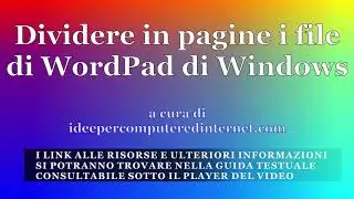 Come visualizzare in anteprima la divisione in pagine di documenti WordPad e come convertirli in PDF