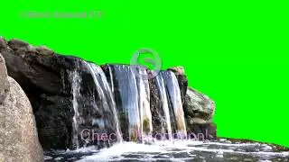4K Mountain Waterfall Green Screen