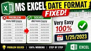 How to change date format in excel mm/dd/yyyy to dd/mm/yyyy👈 error problem solved🙏Windows 7 10 11👈
