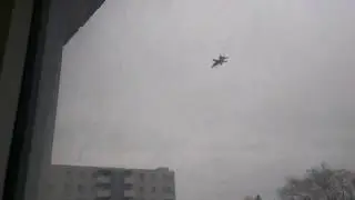 CF-18 landing approach after Winnipeg Jets anthem flyover