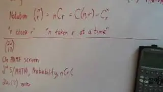 Evaluating nCr Using a Calculator TI-89
