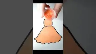 Orange shiny dress #shorts #glitter #art #glitterdress #painting #youtubeshorts #color
