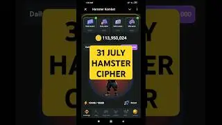 31 JULY - HAMSTER KOMBAT - 1 MILLION CIPHER CODE