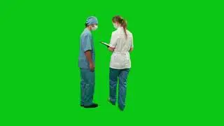 doctors consulting green screen | Video Stocks
