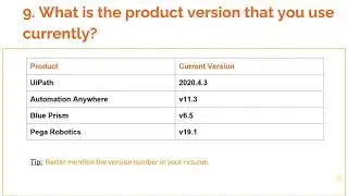 RPA Interview Question 9: What is the product version that you use currently?