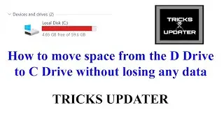 How to move space from the D Drive to C Drive without losing any data Tamil