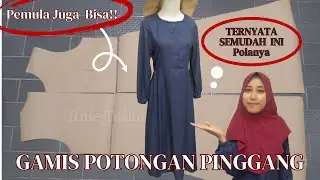 Cara Membuat Pola Gamìs Potongan Pinggang || Pola Gamis Ukuran M || Mudah Untuk Pemula