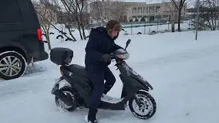 Зимний дрифт на Honde Dio AF 34 #