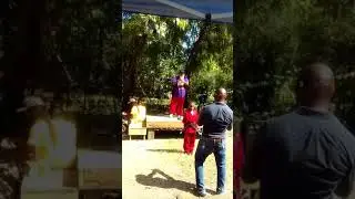 8 Year old Black Belt Demonstrates His Form at Black Family Day